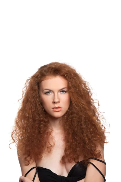 Красива руде волосся жінка — стокове фото