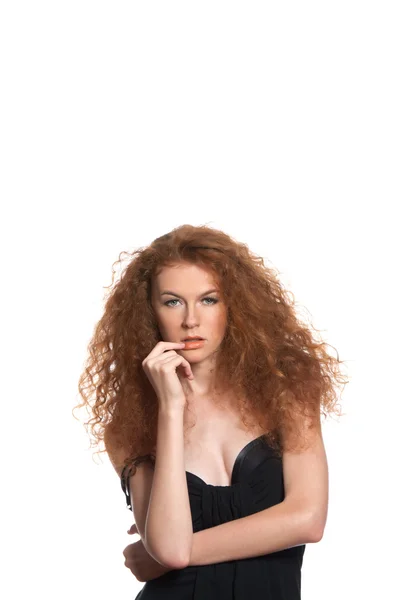 Krásné červené vlasy žena — Stock fotografie