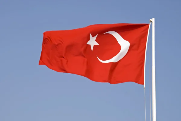 Turkse vlag Stockafbeelding