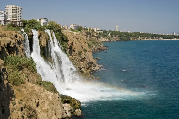 Düden lower waterfalls at Antalya, Turkey Royaltyfria Stockbilder