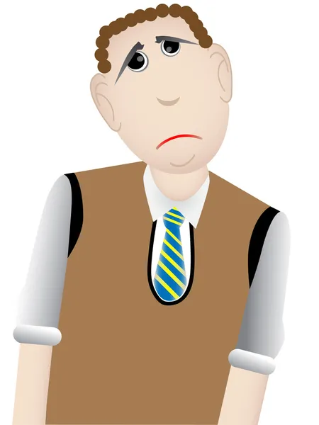 Sad Dad Man in sweater vest at angle — Stock Vector