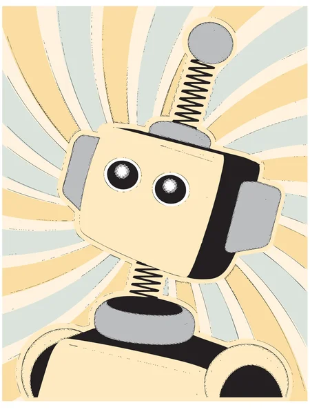 ロボット ハーフトーン コミック スタイル — ストックベクタ