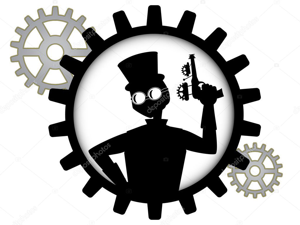 steampunk gear silhouette