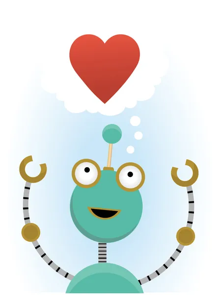 Roboter hofft auf Liebe — Stockvektor