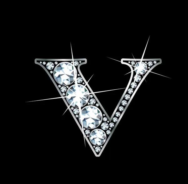 Diamante "V " — Vetor de Stock