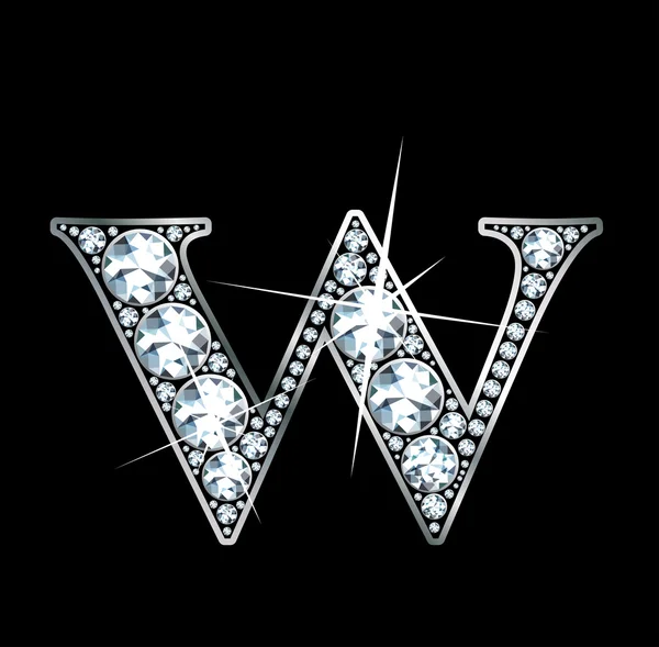 Diamante "W " — Vettoriale Stock