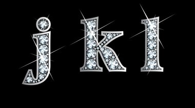 Diamond j, k, and l in lower case clipart