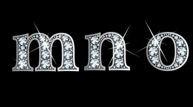 Diamond m, n, and o in lower case clipart