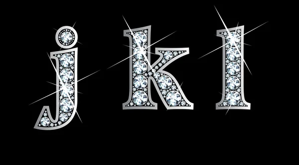 Diamante j, k, e l in minuscolo — Vettoriale Stock