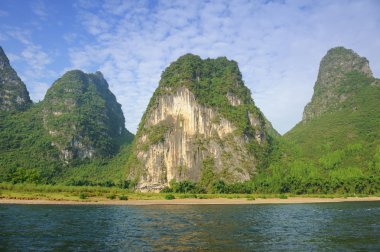 yangshuo guilin, Çin'in güzel karstik dağ manzarası