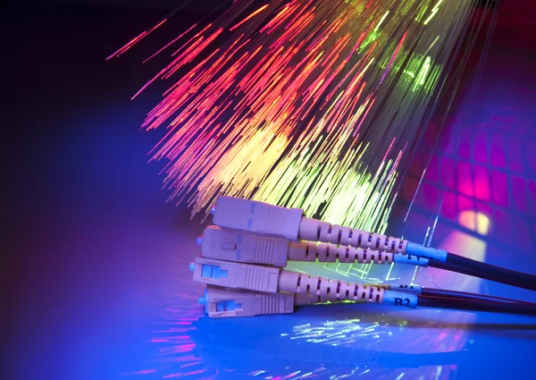 Cabo de rede óptica de fibra — Fotografia de Stock