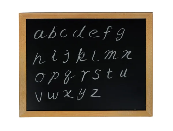 Alphabet craie sur tableau noir — Photo