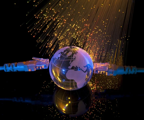 ファイバー光ファイバー背景技術地球 — ストック写真