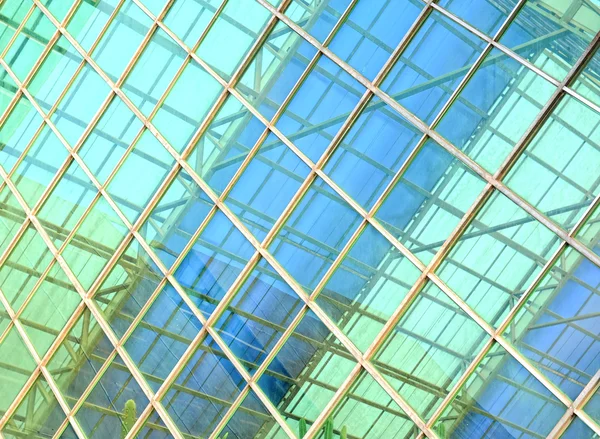 Moderne kontorbygning blå glas væg detalje - Stock-foto