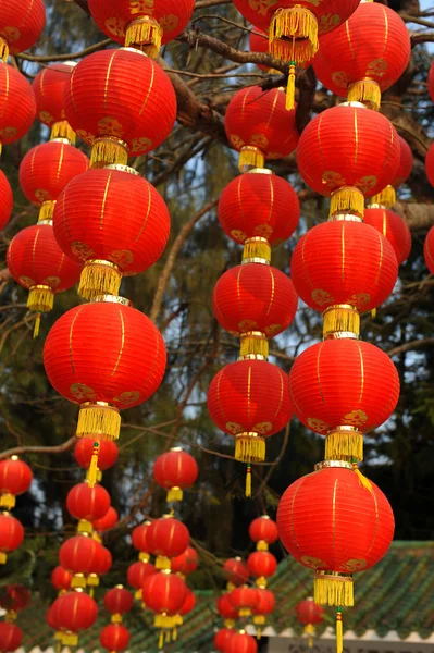 Dekoracje świąteczne chiński czerwony latarnia — Zdjęcie stockowe