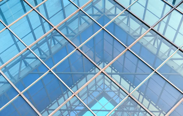 Contemporary office building blue glass wall detail — Stock Photo, Image