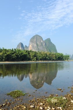 yangshuo guilin, Çin'in güzel karstik dağ manzarası