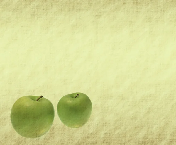 Apple på grunged papper bakgrund — Stockfoto