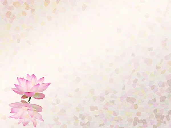 莲花与设置的抽象画背景 — 图库照片