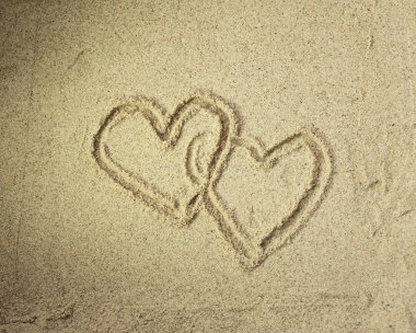 sunset Beach çekilmiş iki kalp