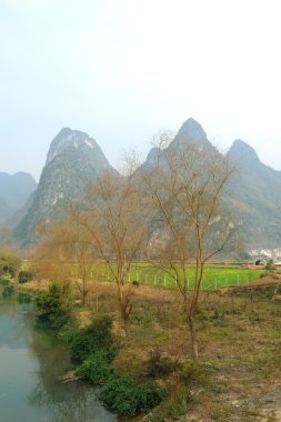 Yangshuo Guilin, Çin 'de manzara