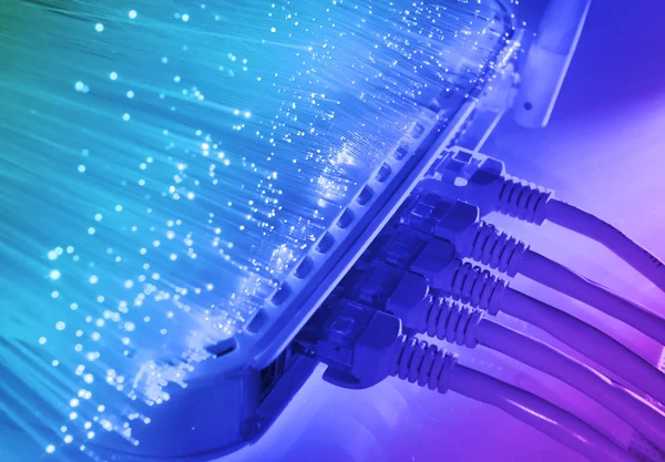 Cable de red con fibra óptica —  Fotos de Stock