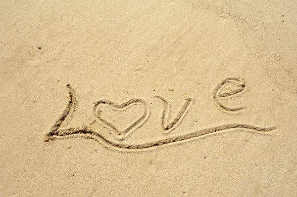 Liefde in het zand — Stockfoto