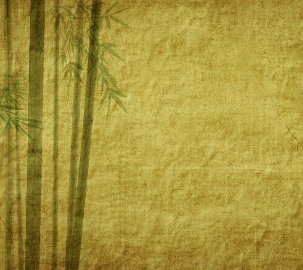 Бамбук на старой гранж антикварной бумажной текстуре — стоковое фото