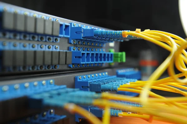 케이블 네트워크와 기술 데이터 센터 서버 — 스톡 사진