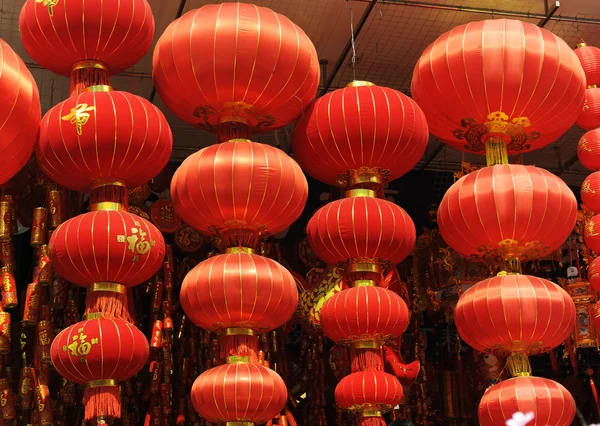 お祝い中国レッド ランタンの装飾 — ストック写真
