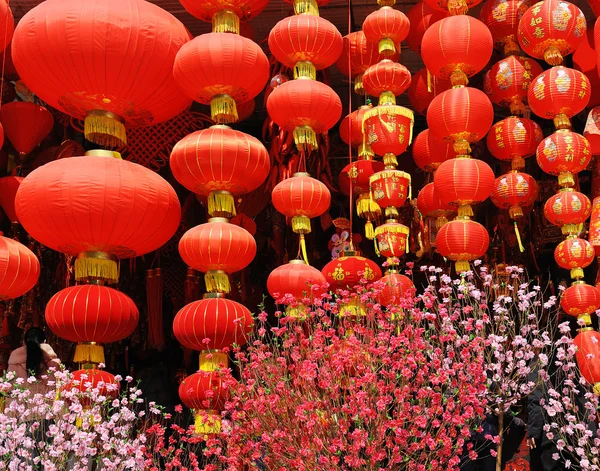 Decorazioni festive della lanterna rossa cinese — Foto Stock