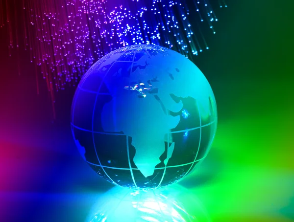 Globe med højteknologisk baggrund - Stock-foto