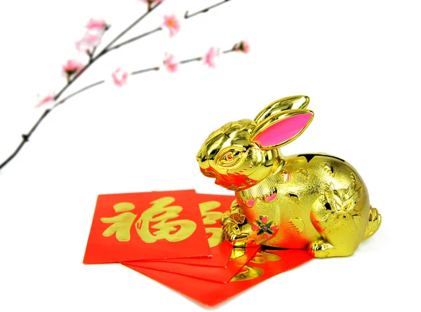 Saludo para Año Nuevo Conejo Chino — Foto de Stock