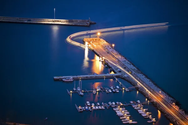 Porto santo harbor nattetid — Stockfoto
