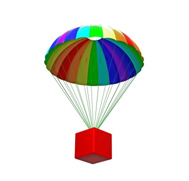 Parachute with package clipart