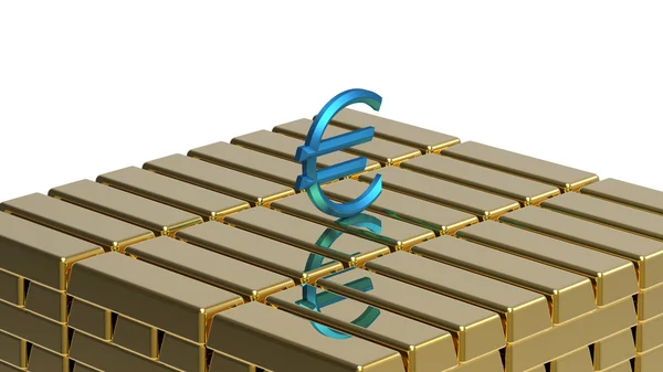 Euro sobre ouro — Fotografia de Stock