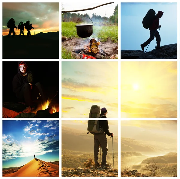 Hike collage — Stock Photo, Image