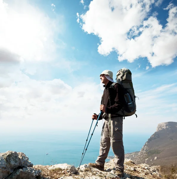 El excursionista en la Crimea — Foto de Stock