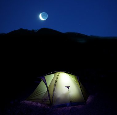 Tent in night clipart