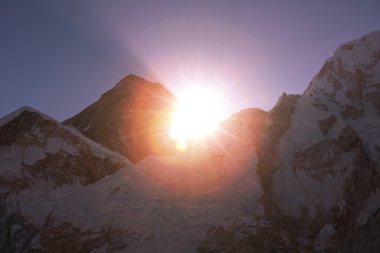 Everest on sunset clipart