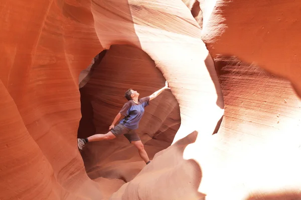 Klättrare i canyon — Stockfoto