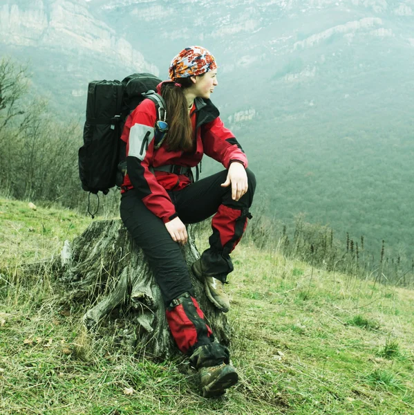 Girl in hike — Stock Photo, Image