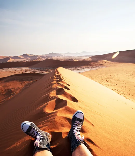 Wanderung in der Wüste — Stockfoto