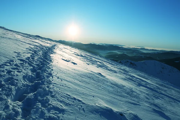 Sol y nieve — Foto de Stock