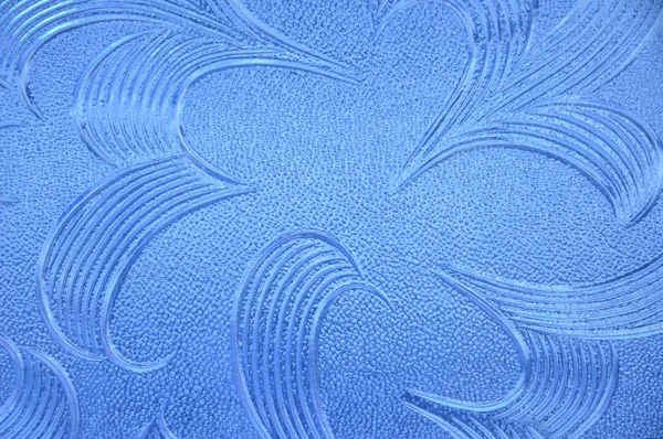 Vidro azul com padrão de flor — Fotografia de Stock