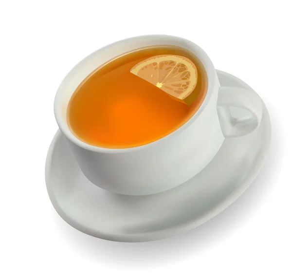 Csésze tea citrom — Stock Vector
