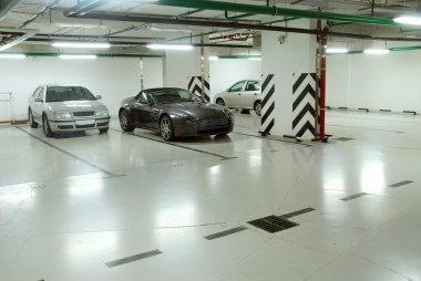 Underground parking of cars clipart