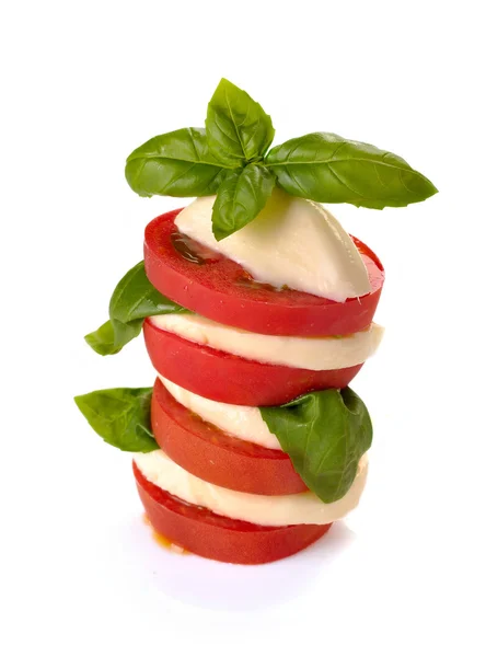 Mozzarella tomatoes basil — Stock Photo, Image