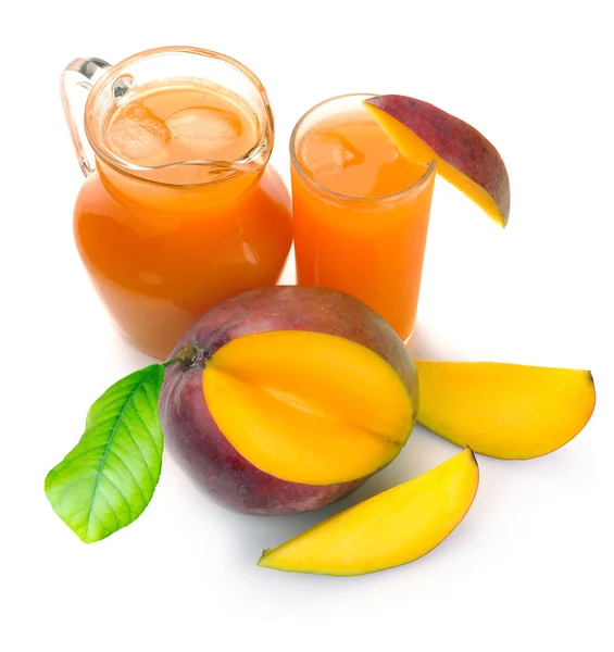 Mangosaft und Obst — Stockfoto