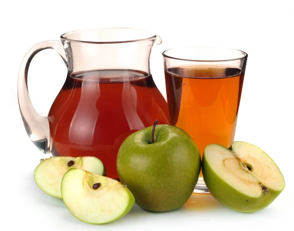 Apple juice och frukt — Stockfoto